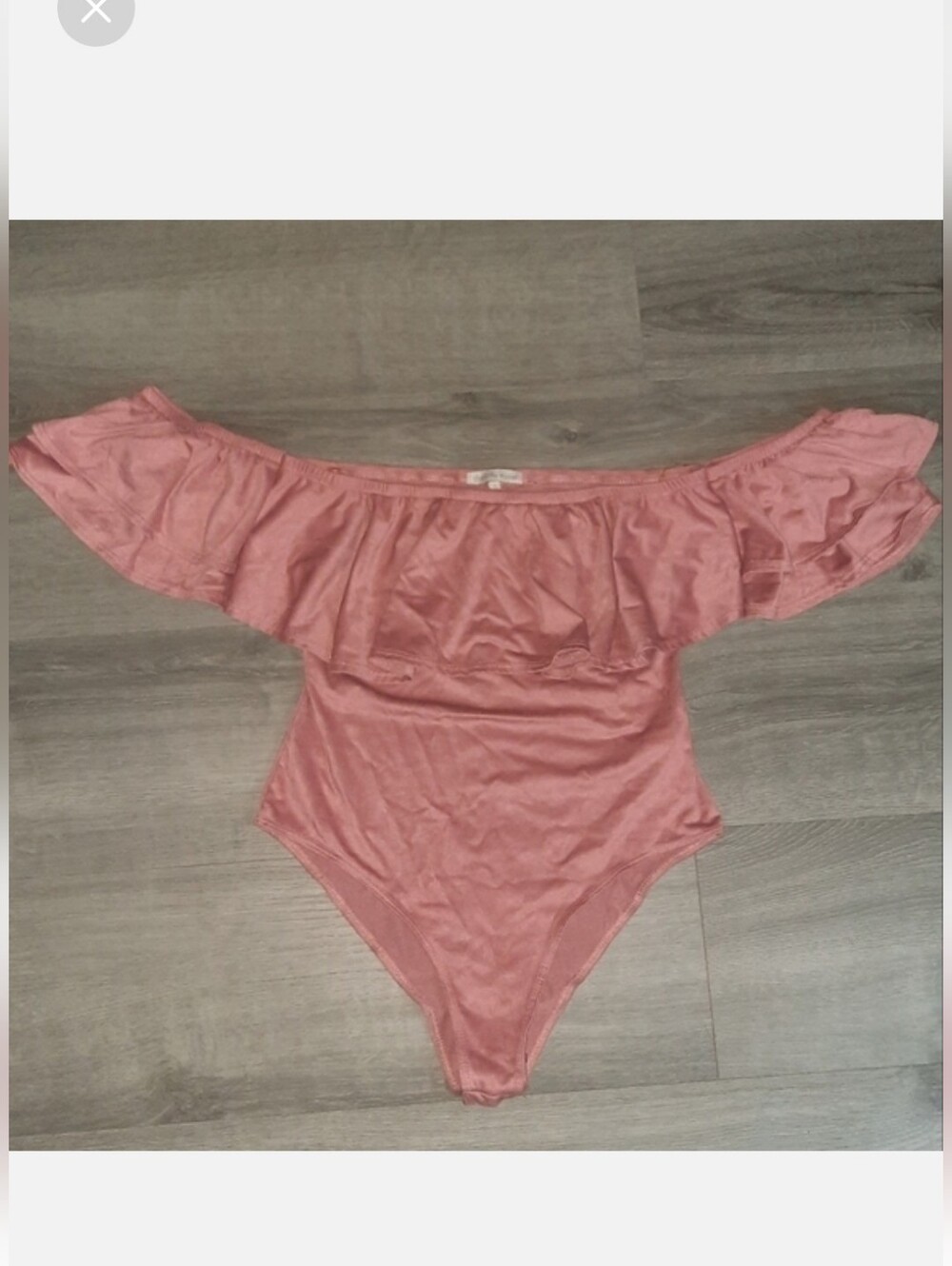 Charlotte Russe Off The Shoulder Ruffle Bodysuit